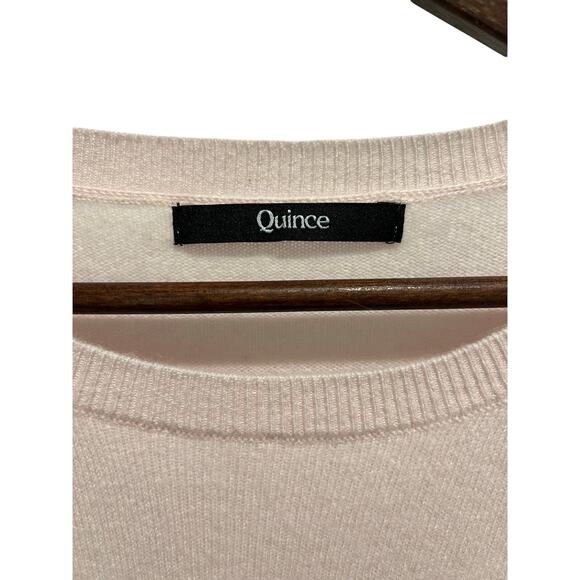 Quince Women’s 100% Cashmere Pullover Sweater Light Pink Size L Preppy - Picture 3 of 11
